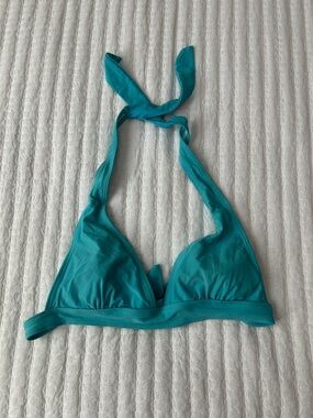 Turquoise Halter Triangle Swim Top - Women